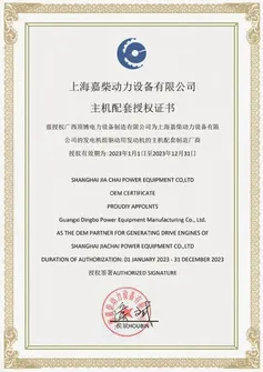 Certificado de autorização OEM do motor diesel Kachai