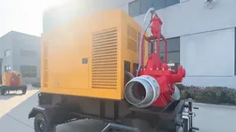 Bomba de sucção dupla montada com carreta