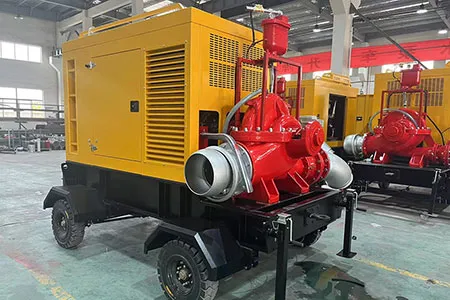 Bomba de sucção dupla montada com carreta