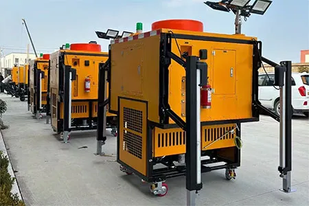 Cabine de drenagem móvel com carregamento e descarregamento automático